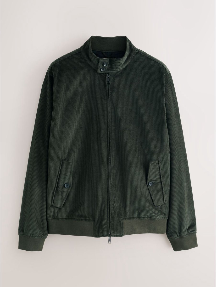 Next - Heren - Corduroy Harrington jack - Groen