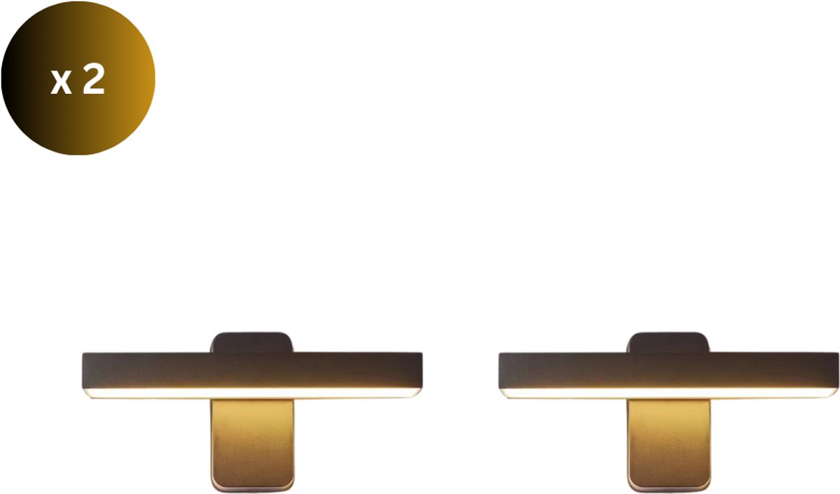 Kaëru® LED Wandlamp - Set van 2 - IP55 Waterdicht - Warm Wit Licht - 350° Draaibaar - 3000K LED - Zwart - Tuinverlichting - Sfeerverlichting - Geschikt voor binnen en buiten