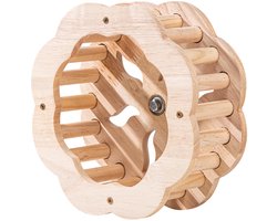 Vogel Zitstok - Vogelkooi Accessoires - Vogel Speelgoed - Interactief Wiel - 20x20x7.5 cm