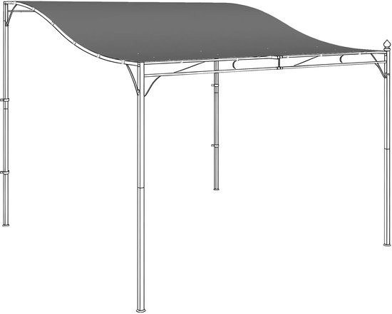 Pergola - 3 x 3 m - Prieel - Paviljoen - Terras - Weerbestendig - Metalen Frame - Met zonwering - Polyester