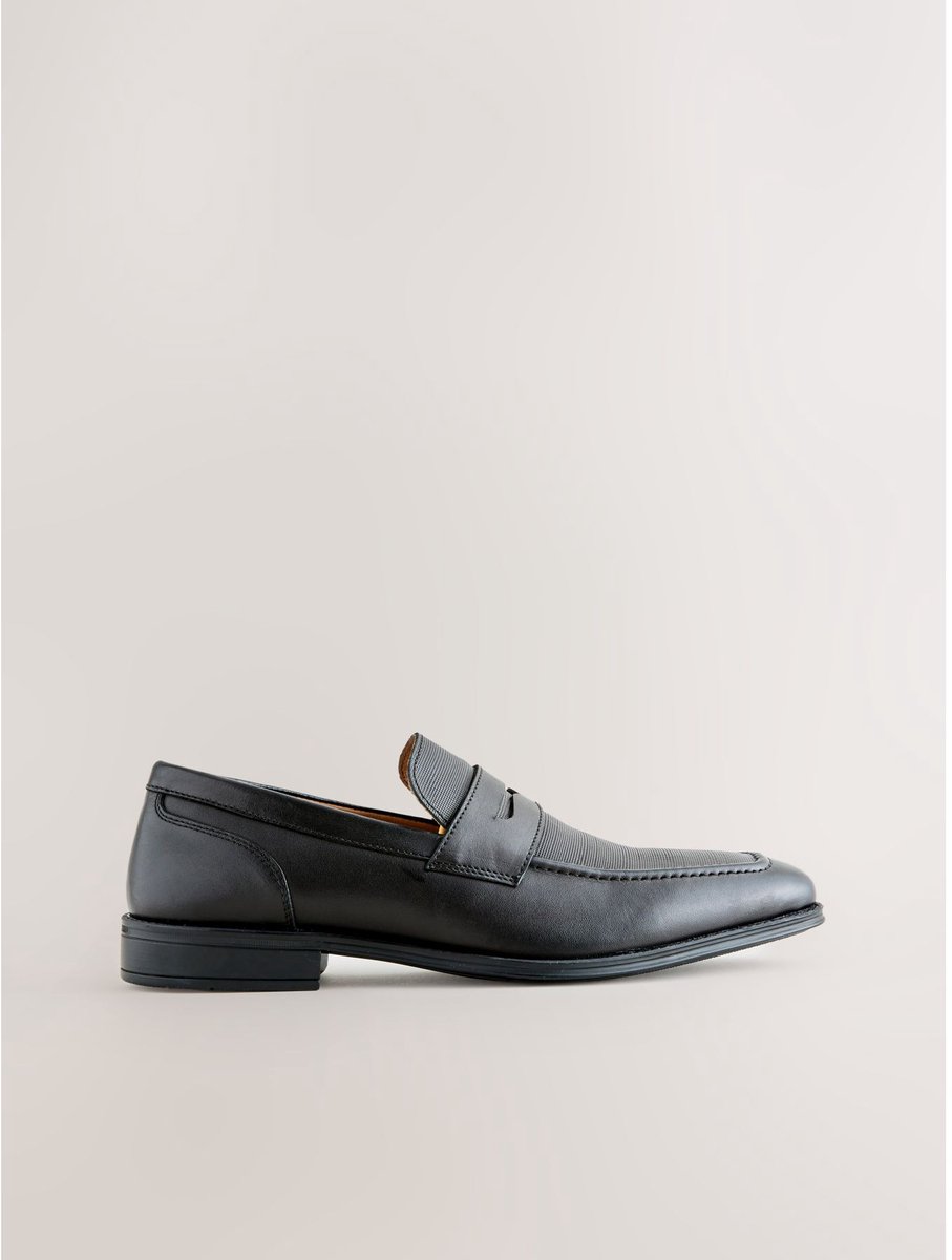 Next - Heren - Versierde leren loafers - Zwart