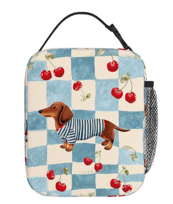 Teckel - teckel lunchtas - thermische koeltas - thermische warmhoud tas - teckel tas - hond - teckel draagtas - koelbox - koeltas - teckel koeltas van Merkloos — afbeelding 2