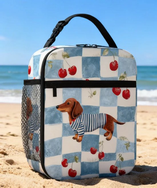 Teckel - teckel lunchtas - thermische koeltas - thermische warmhoud tas - teckel tas - hond - teckel draagtas - koelbox - koeltas - teckel koeltas van Merkloos — afbeelding 3