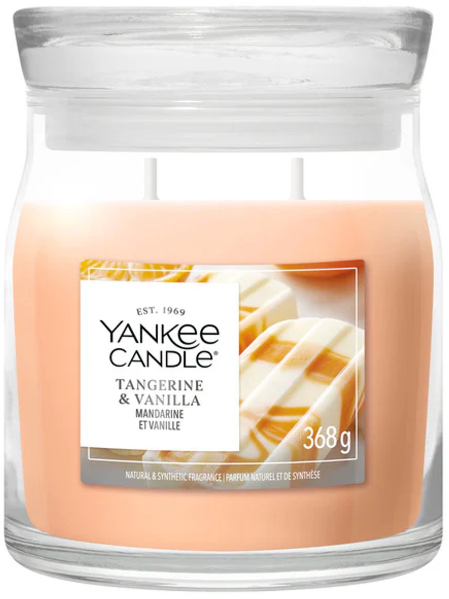 Yankee Candle Tangerine & Vanilla Medium Jar - tot 50 branduren Oranje