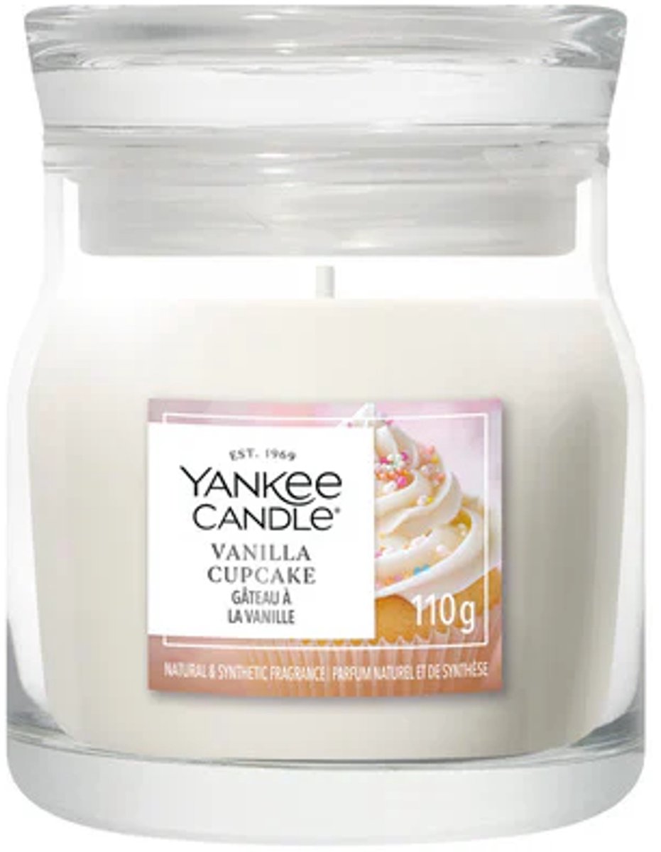 Yankee Candle Vanilla Cupcake Small Jar Geurkaars - tot 30 branduren Wit
