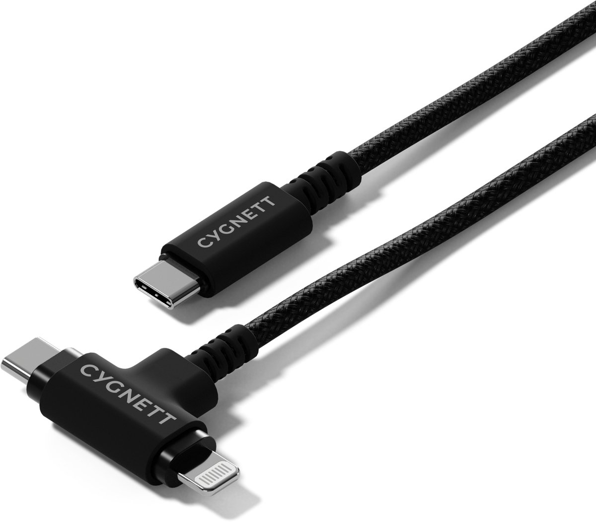Cygnett Unite USB-kabel USB 2.0 1 m USB C USB C/Lightning Zwart
