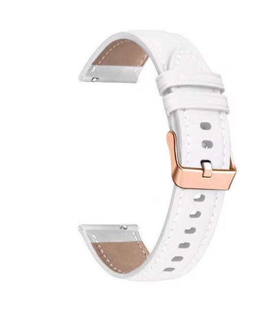 New Age Devi - Bandje geschikt voor Garmin Venu 2s / 3s / 4 (41mm) / Vivoactive 4s / Forerunner 255s / 265s - Huawei Watch GT 5 Pro - 42mm / GT 6 / GT 5 / GT 4 - 41mm - wit - Breedte 18mm