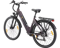 Elektrische Stadsfiets TTGO C3 SE - 250W Motor - 36V 18Ah Accu - 28 Inch - Bereik tot 120km - Shimano 7-Snelheden - Max 25km/u - Paars