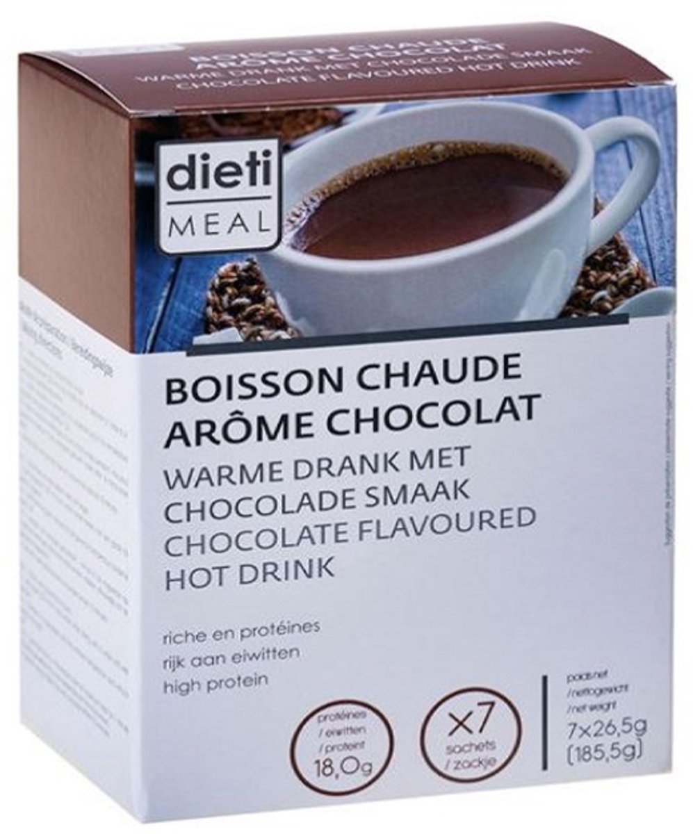 Dieti Warme Chocolade - 7 stuks - Drinkmaaltijd