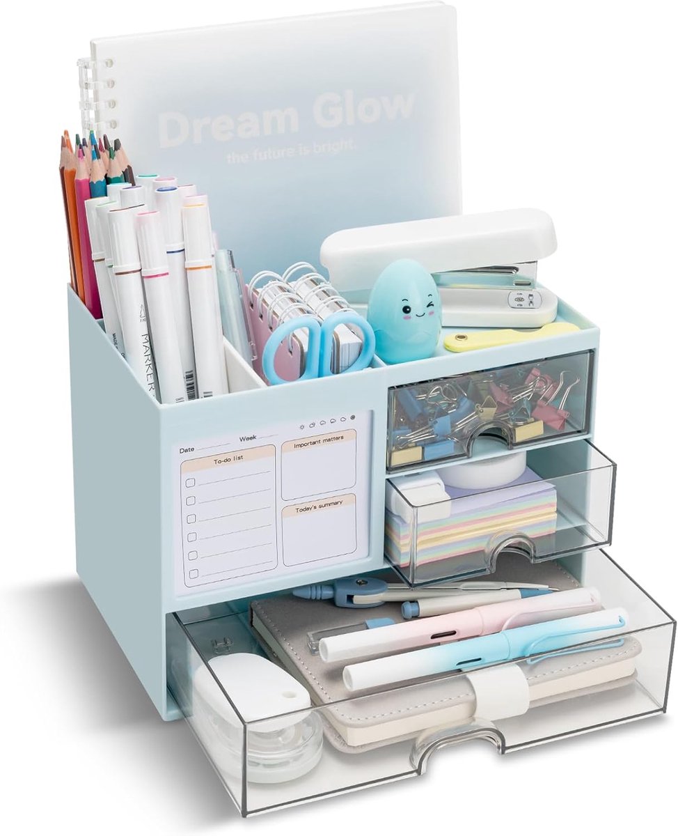 Bureau Organizer - Opberger Lades - Thuiswerk Plek - Vijf Compartimenten - Blauw
