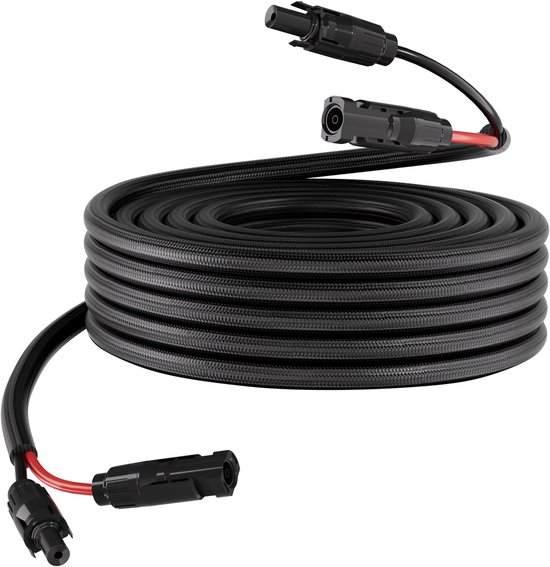 VEVOR Solar Verlengkabel 9,14 M, 10 Awg, Zonne-Energie Verlengkabel met Vlamvertragende Beschermmantel, Vrouwelijke En Mannelijke Connectoren, IP67, Pv-Kabel, voor Auto, Camper, Zwart En Rood van Vevor — afbeelding 2