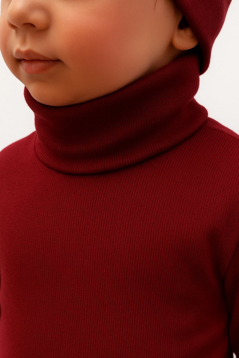 Dartomik - Babybody - Golfkraag - Lange Mouwen - Bordo