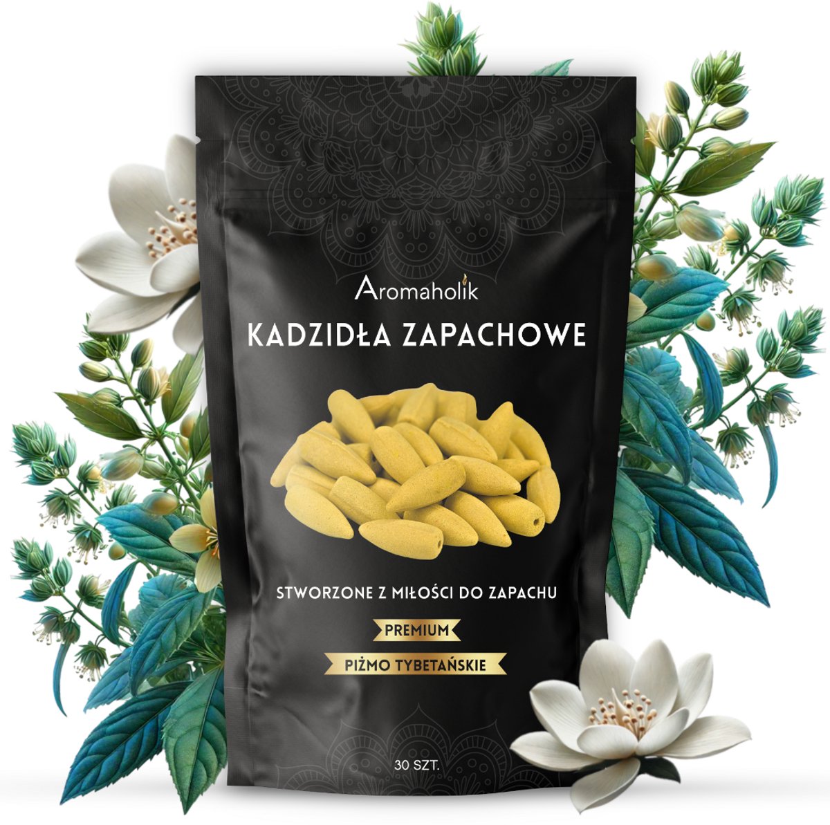 Aromaholik - Wierookkegels Backflow - Tibetaanse Muskus - 30 stuks - XL - Waterval Effect