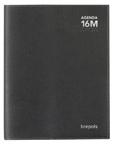 Agenda Brepols 2026-2027 - Bretime CALPE - Agenda scolaire - 16 mois - 1 semaine par 2 pages - Spirale - Aperçu hebdomadaire - Noir - 14,8 x 21 cm