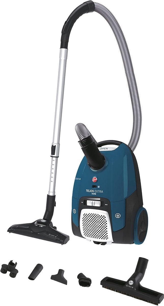 Stofzuiger met zak - Cilinder stofzuiger - Krachtig schoonmaken - Stil 69 dB - 35L XL tank - Blauw
