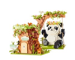 Kraftverdia - Bouwpakket van Panda- Pandapennenbakje - Bouwspeelgoed - Bouwpakketten volwassenen - Bouwpakket kinderen - Niet geschikt voor LEGO Fisher-Price - Decoratie voor Huis, Cadeau, Kerst, Oudjaar, Nieuwjaar
