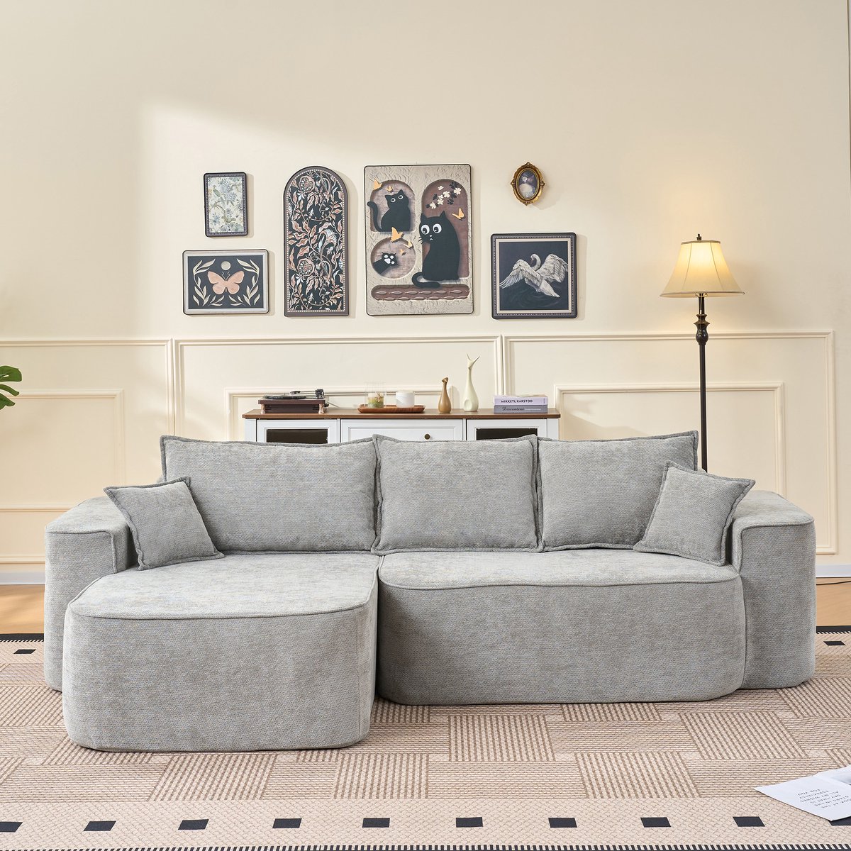 MODFU Modulaire Hoekbank - L-Vorm En Diepe Zitting - Minimalistisch - Woonkamer - Chenille