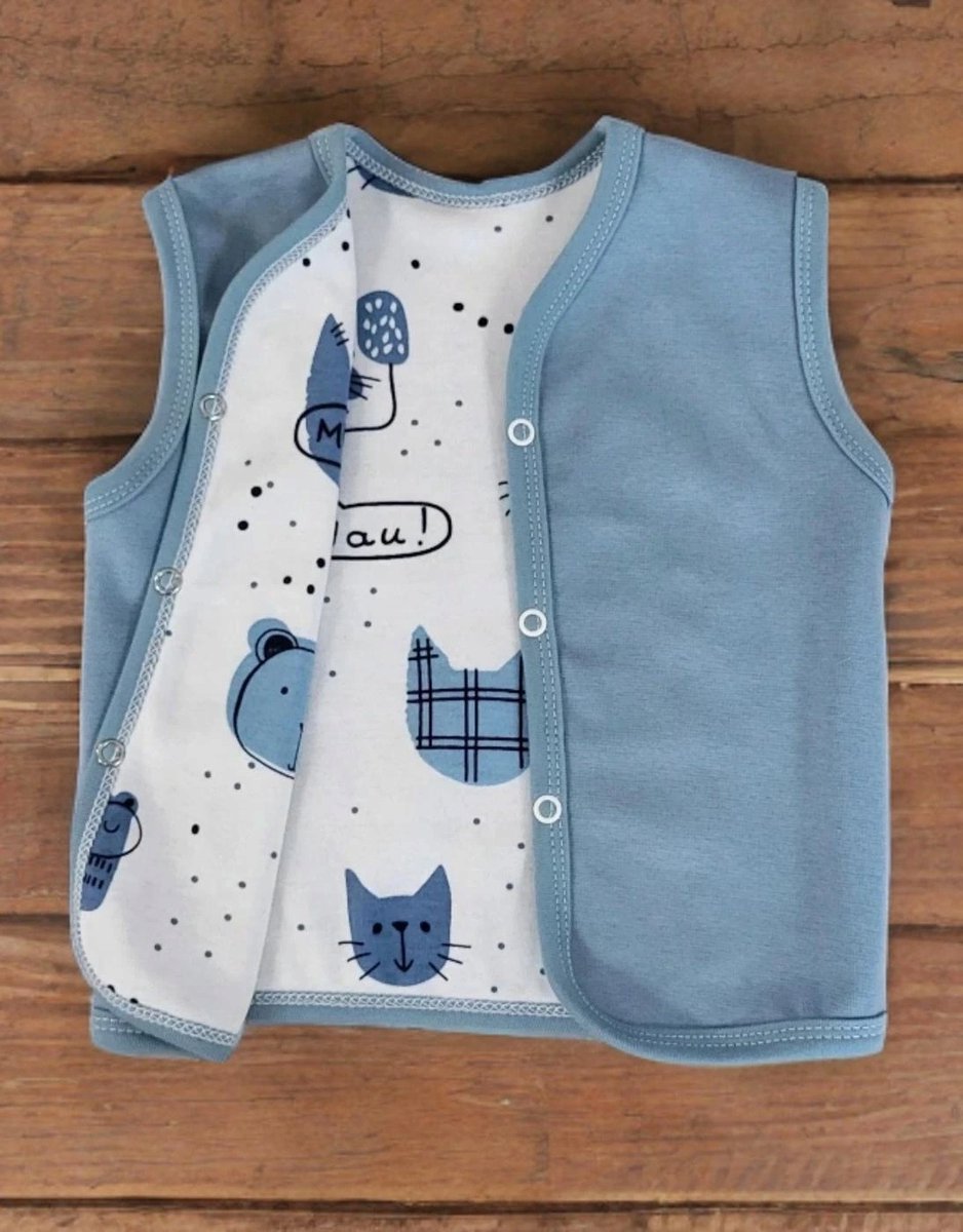 Dartomik Kaftanik - Katoenen Mouwloze Vest - 104 - Blauw