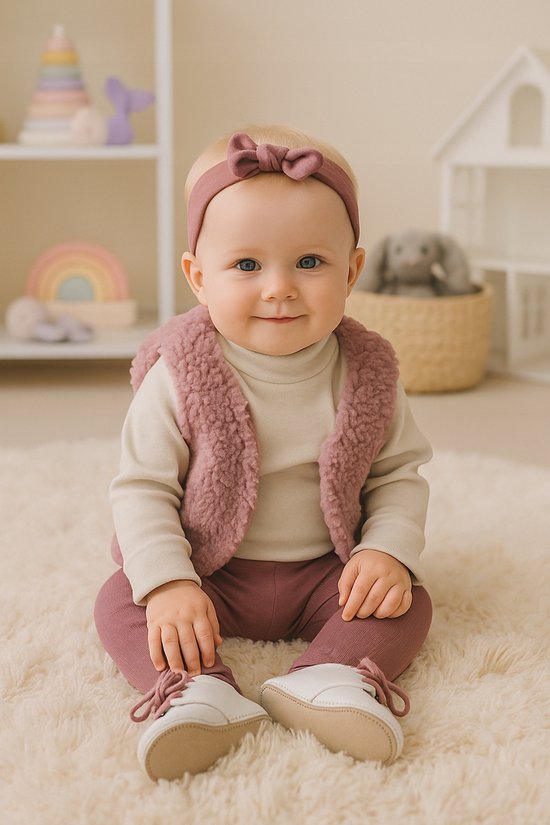 Dartomik - Baby Golftop - Beigekleurig - Lang Oplopende Kraag - Katoen en Lycra van Merkloos — afbeelding 2