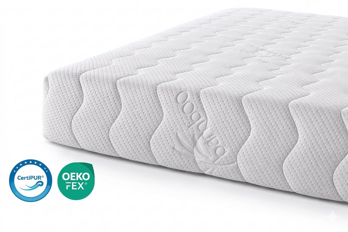 Pocket matras koudschuim 80x200 20cm met luxe bamboe hoes met rits