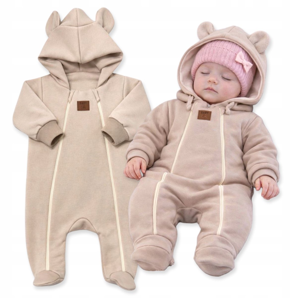 Dartomik - Kinderromper - 74 - Voorjaar/Herfst - Beige - Twee Ritsen