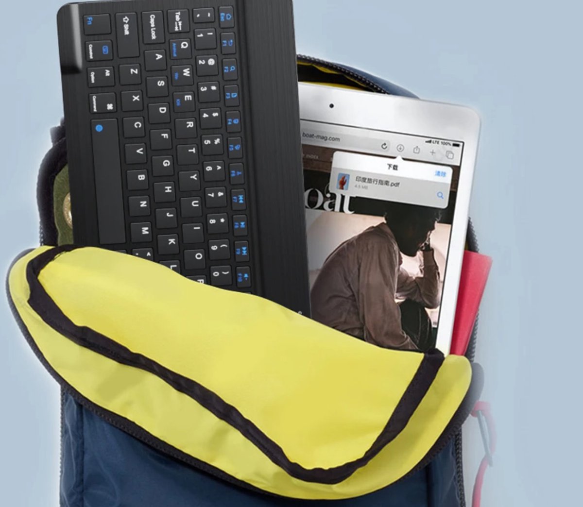 EtuiTab - Draadloos Bluetooth Toetsenbord - Geschikt voor Samsung, Apple, Lenovo, Xiaomi, Huawei — cadeau in Gadgets - foto 2