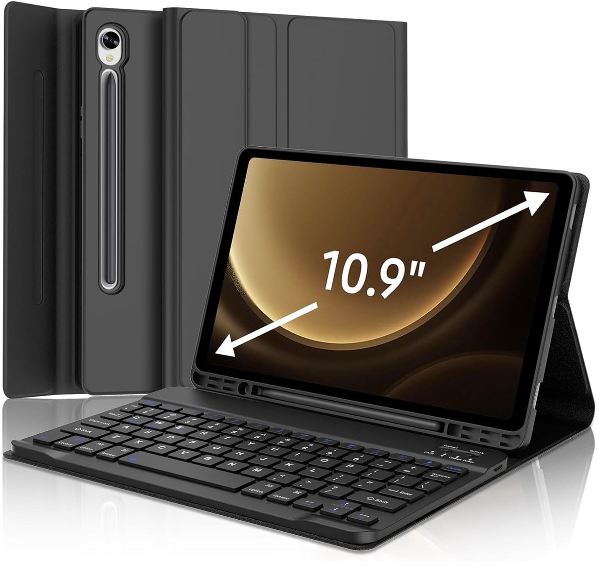 EtuiTab Galaxy Tab S9 FE Serie - Toetsenbordcover - Bluetooth - Zwart - Voor Samsung Galaxy