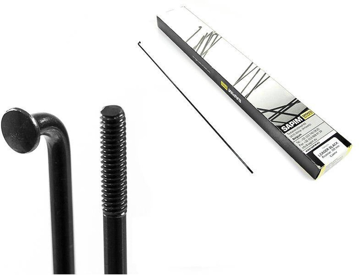Sapim Leader Serie - Roestvrijstalen Spaak - 274 mm - Zwart - Zonder Nippel