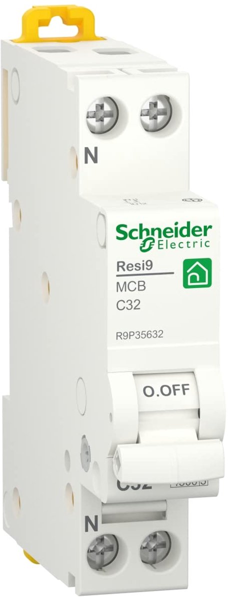 Magnetische Schakelaar - Stroomonderbreker MCB - Circuit Bescherming - C-curve 32A - 18x82x71mm - Wit