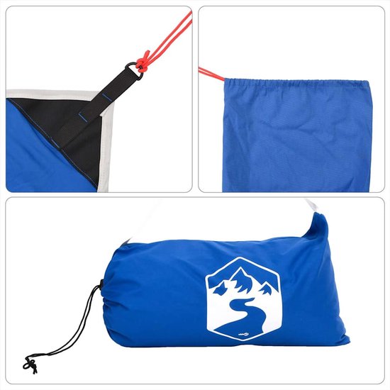 vidaXL - Strandluifel - met - zandankers - 214x236 - cm - blauw van Vidaxl — afbeelding 3