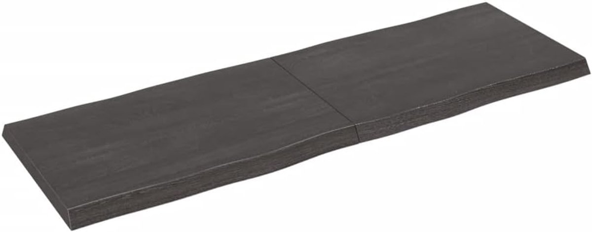 Houten Tafelblad - Keukenblad Werkblad - Eettafel Bartafel - Massief Eikenhout - 180x60x6 cm - Donkergrijs
