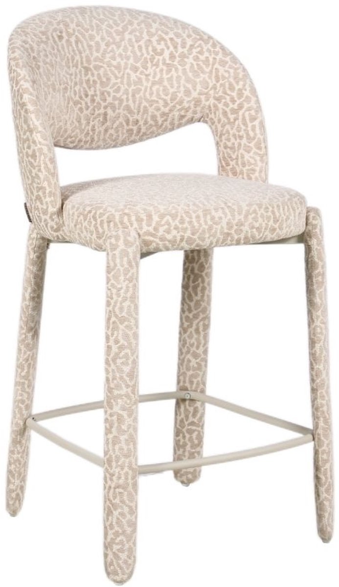 Bronx71 Barkruk Leo taupe leopard 70 cm - barstoel