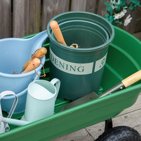 Outsunny tuinkar - Staal, rubber - 108x52x100cm - Groen van Merkloos	 — afbeelding 5