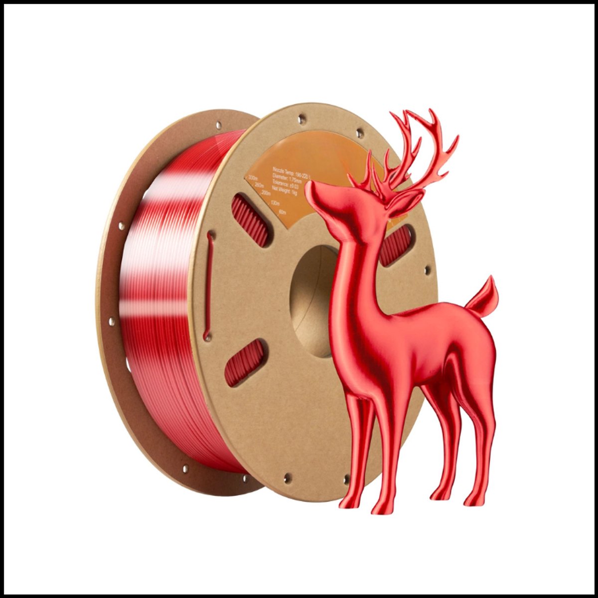 Zijde PLA 3D Printer Filament 1.75mm - Glanzende Afwerking - Hoge Kwaliteit - Soepele Extrusie - Rood 1KG
