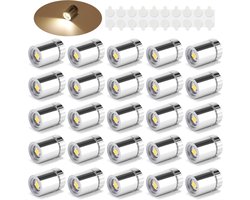 20 Stuks Draadloze Mini LED Spotjes – Accu Geactiveerd – Warm Wit – Voor Kunst, Sieraden, Vitrines, Modellen & Decoratie