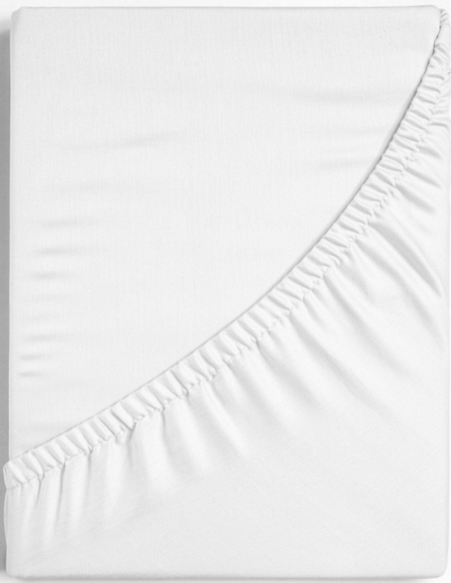 Dreamers Den Trio - Topper Hoeslaken - Egyptisch Perkal Katoen - 200 TC - 90x200 cm + 15 cm - Wit