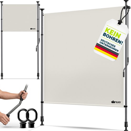 KESSER® Klemluifel - Balkonluifel - Zonwering - 160x250cm - Grijs