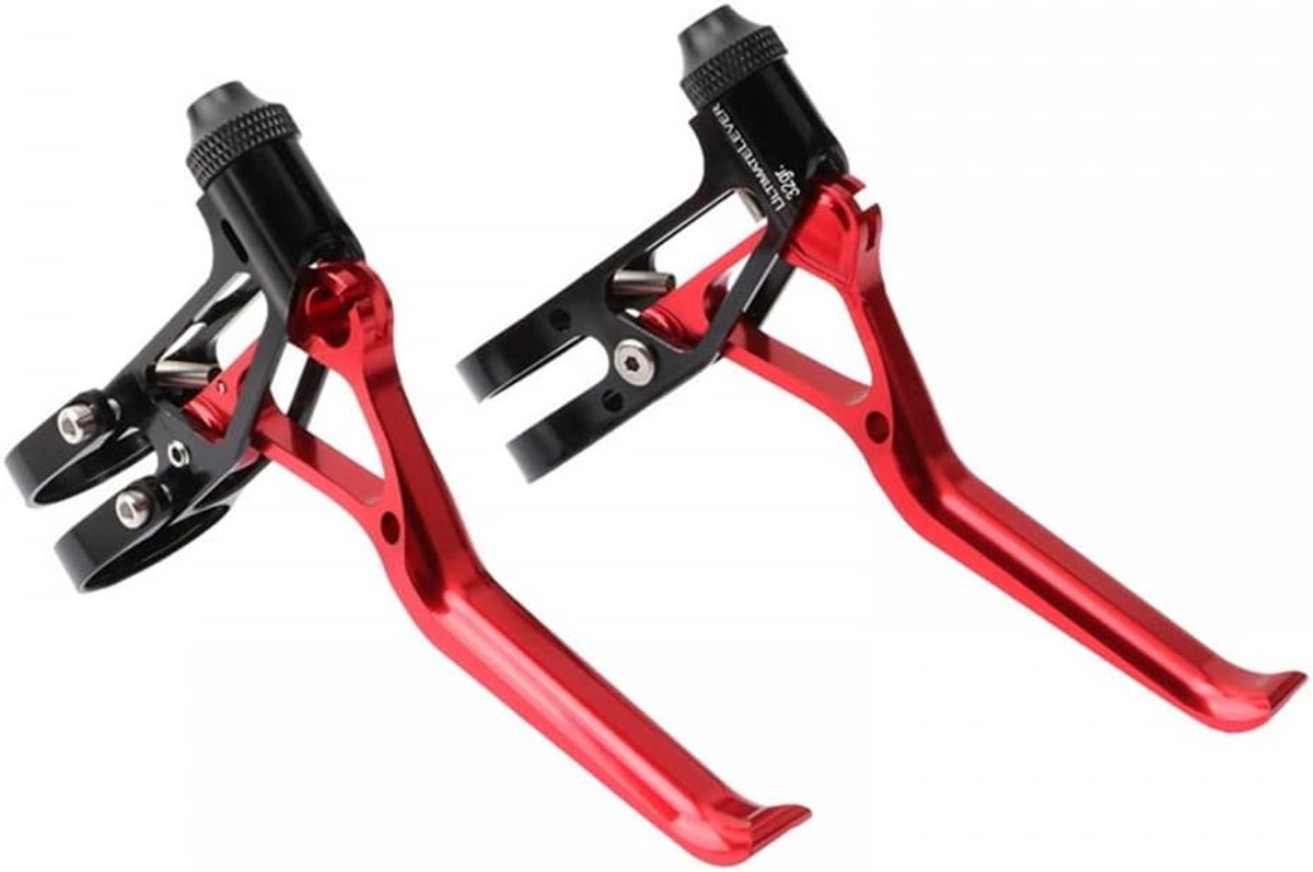 Fietsremhendels - V-remhendels - Veilig Fietsen - Lichtgewicht Aluminium - 22.2 mm Opening - Rood Zwart