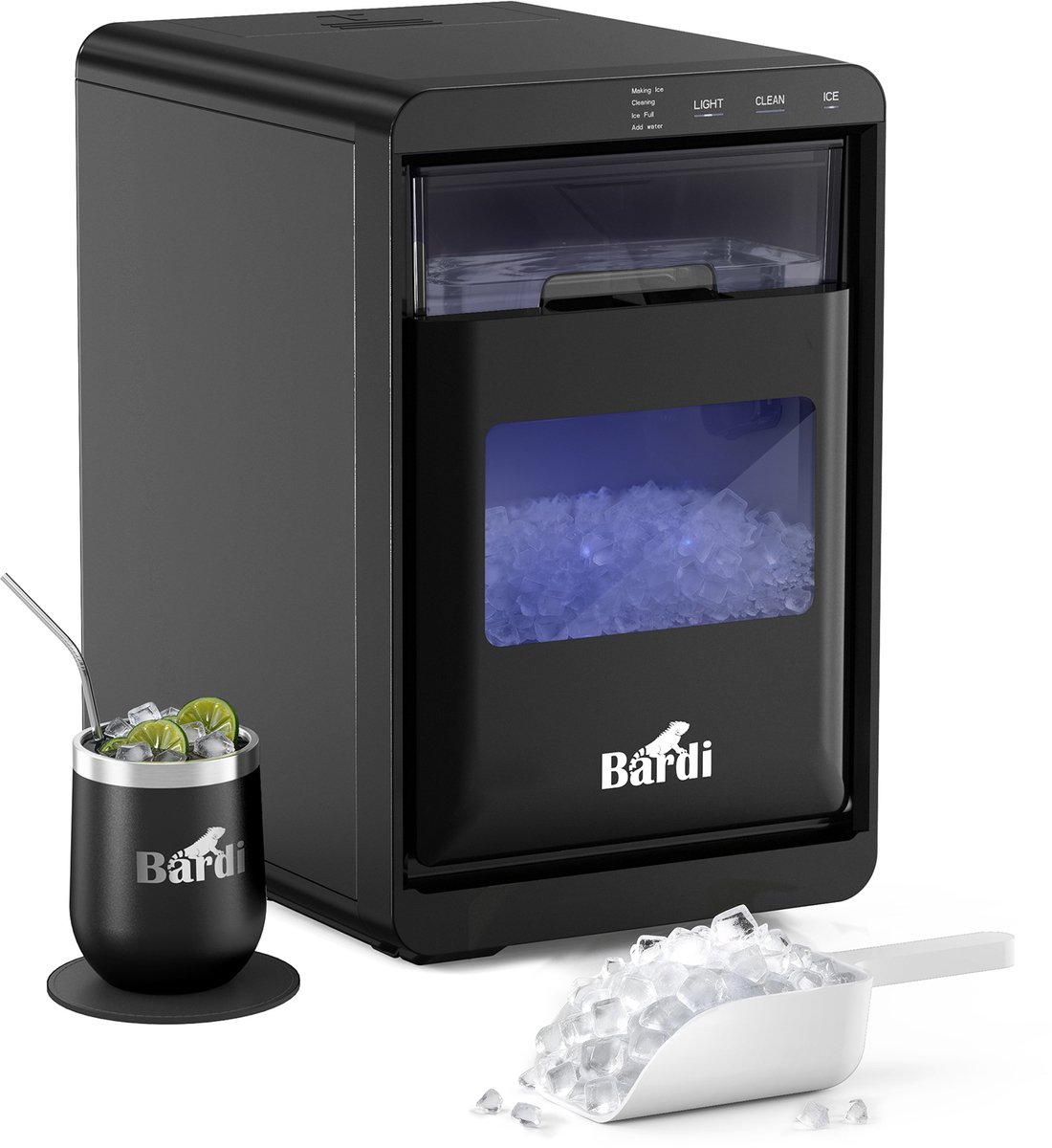 Bardi nugget ijsblokjesmachine – 1,8 l – zwart