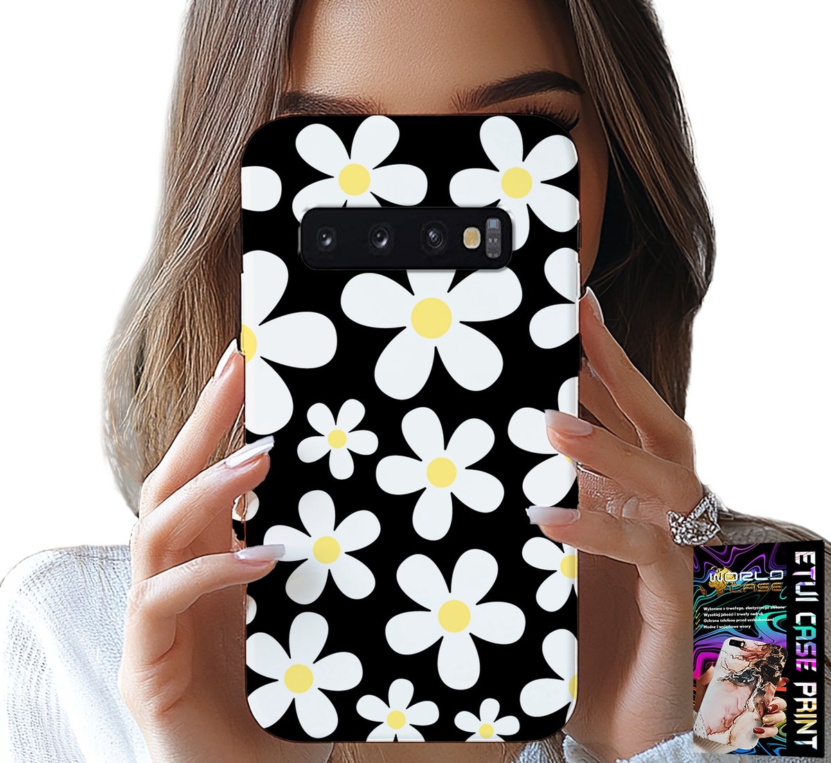 HOESJE VOOR SAMSUNG GALAXY S10 - DAISY, DAISIES, FLOWERS, BACK