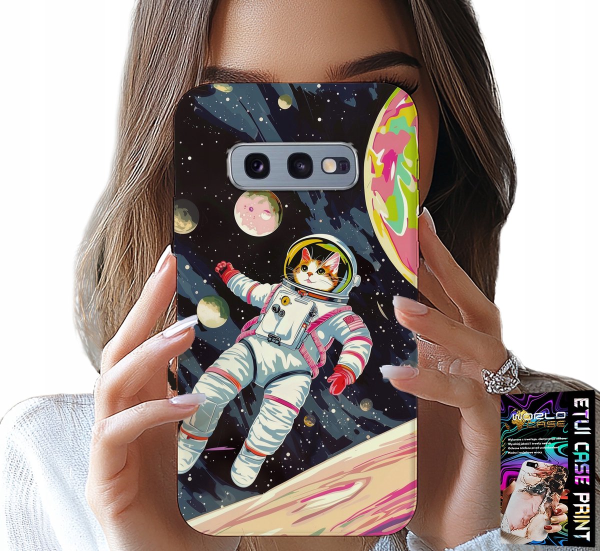 HOESJE VOOR SAMSUNG GALAXY S10E - KAT ASTRONAUT RUIMTE KAT HOESJE