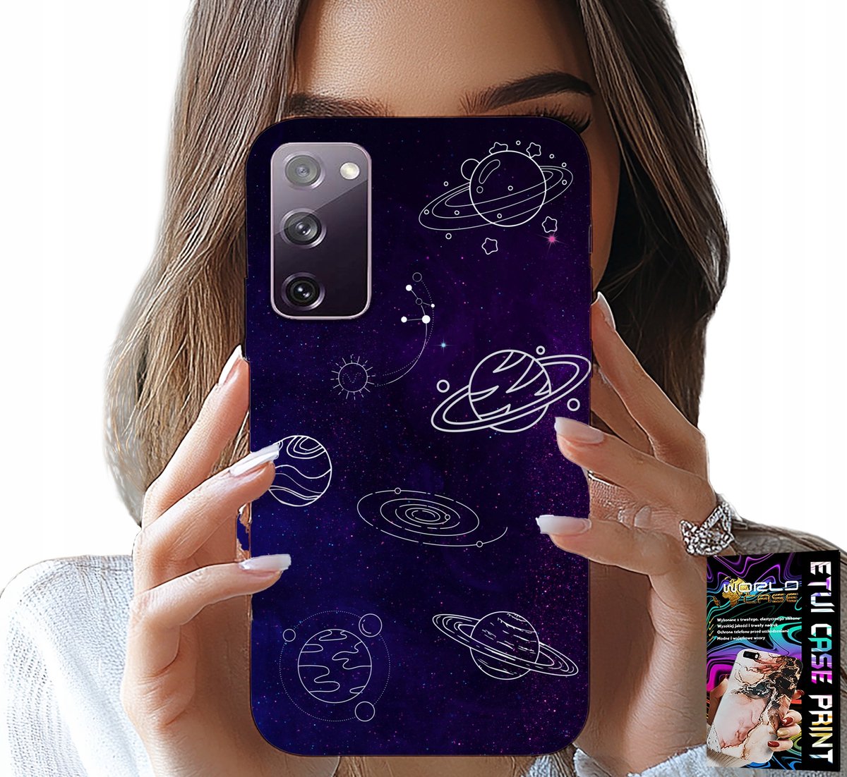 HOESJE VOOR SAMSUNG GALAXY S20 LITE - PATROON MET RUIMTEPLANETEN, STERREN EN MELKWEG
