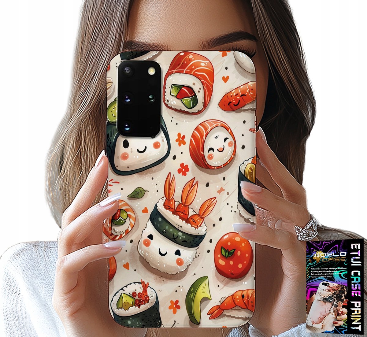 HOESJE VOOR SAMSUNG GALAXY S20 PLUS - LEUK HOESJE MET LACHENDE SUSHI