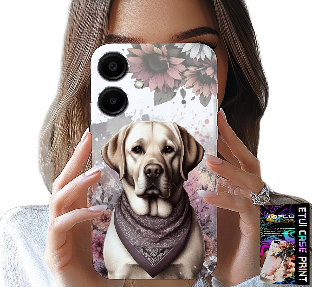 HOESJE VOOR SAMSUNG GALAXY A06 5G - HONDENPATROON MET HUSKY + GLAS