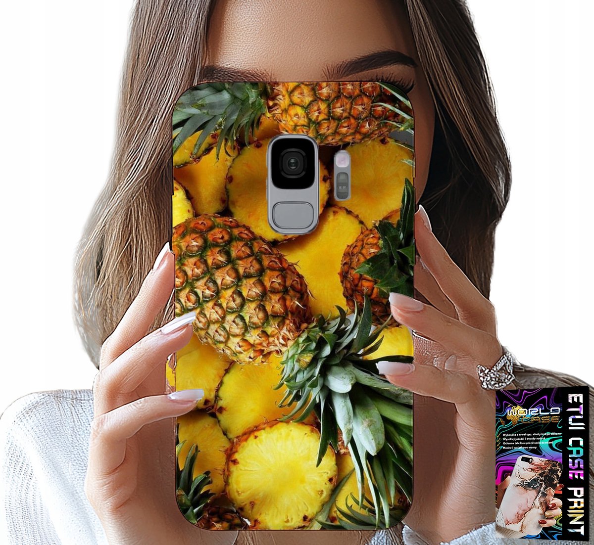 HOESJE VOOR SAMSUNG GALAXY S9 - ANANAS FRUIT HOESJE + FILM