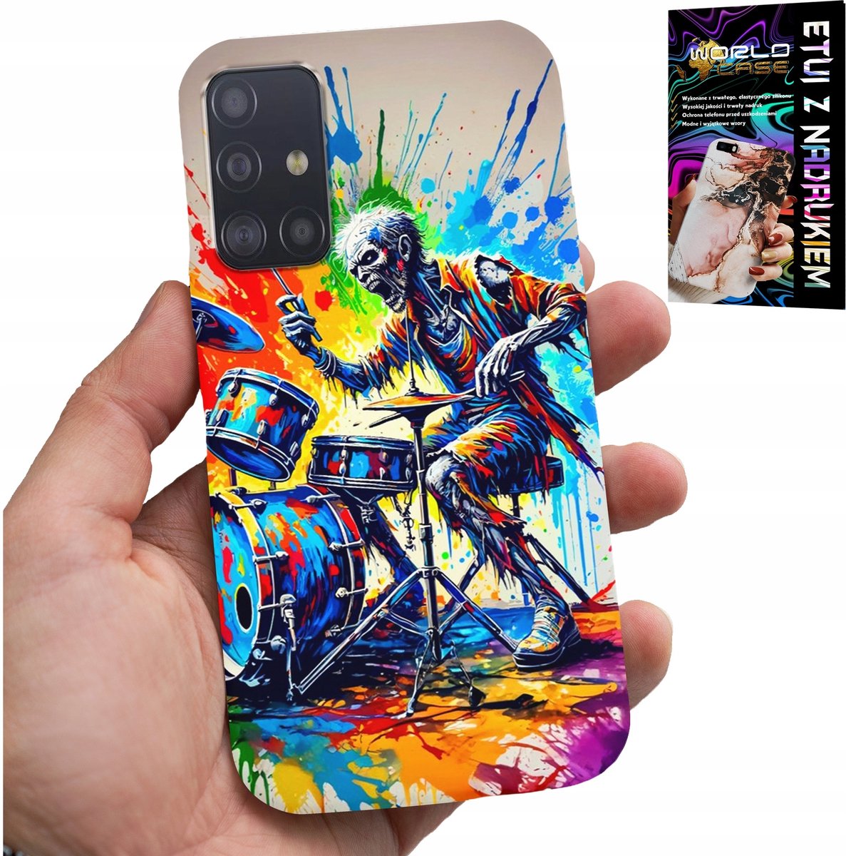 HOESJE VOOR SAMSUNG GALAXY A51 - ROCK DRUMS DRUMS SKELETON COVER