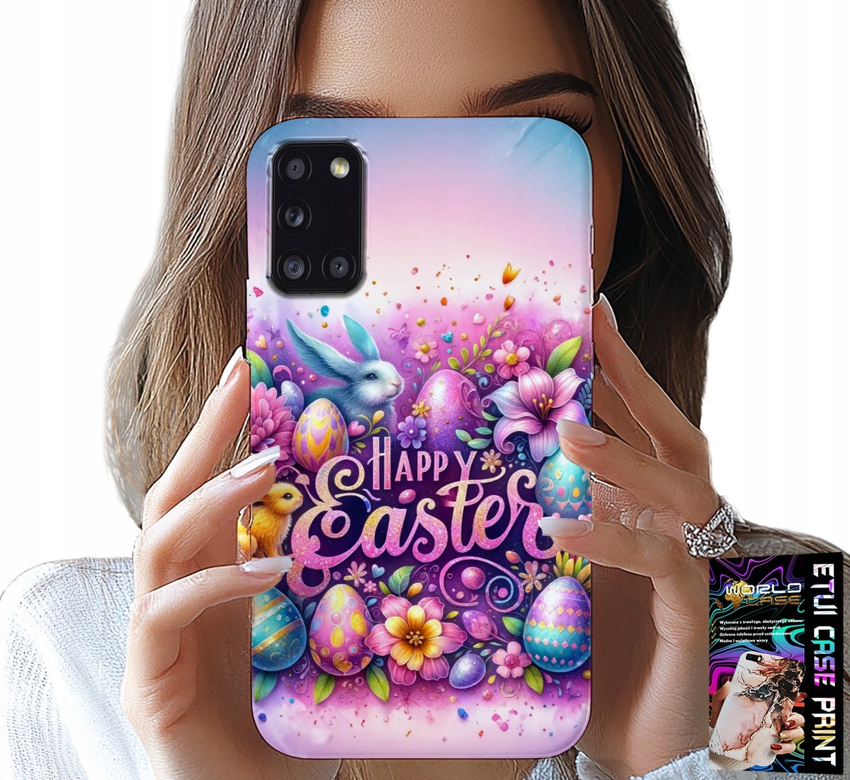 HOESJE VOOR SAMSUNG GALAXY A31 - HAPPY EGGS, PASEN, EIEREN