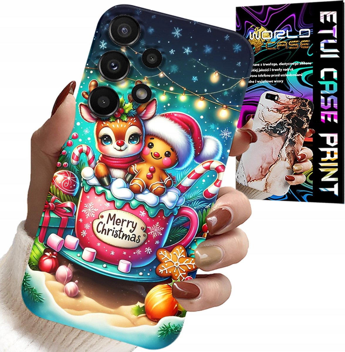 HOESJE VOOR SAMSUNG GALAXY A32 5G - RENDIER MET PEPERKOEK VROLIJK KERSTFEEST
