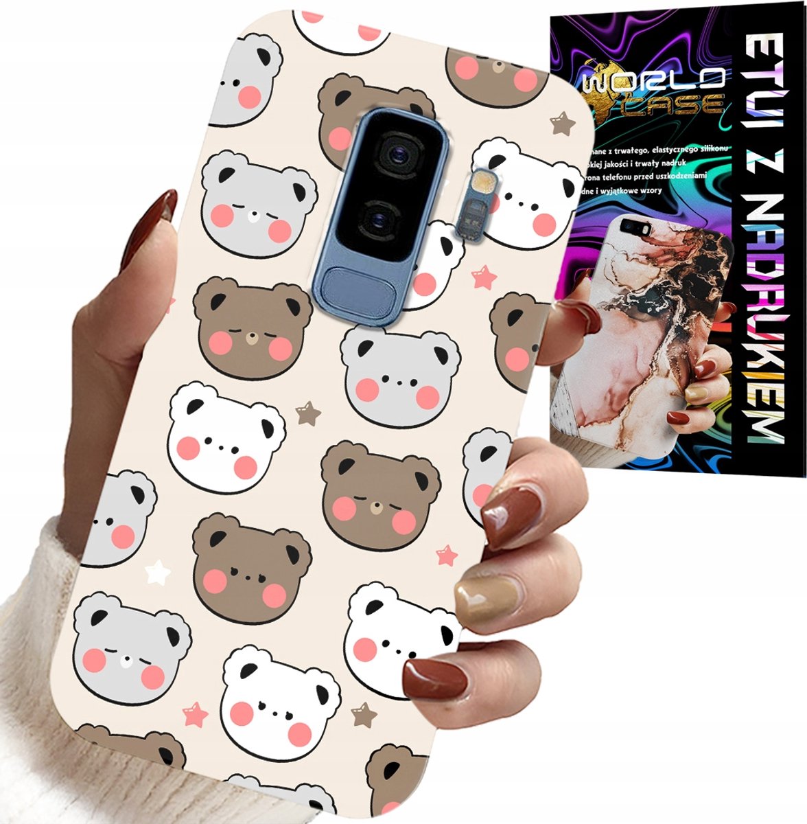HOESJE VOOR SAMSUNG GALAXY S9 PLUS - TEDDYBEERPATROON VOOR DE JONGSTE + FILM