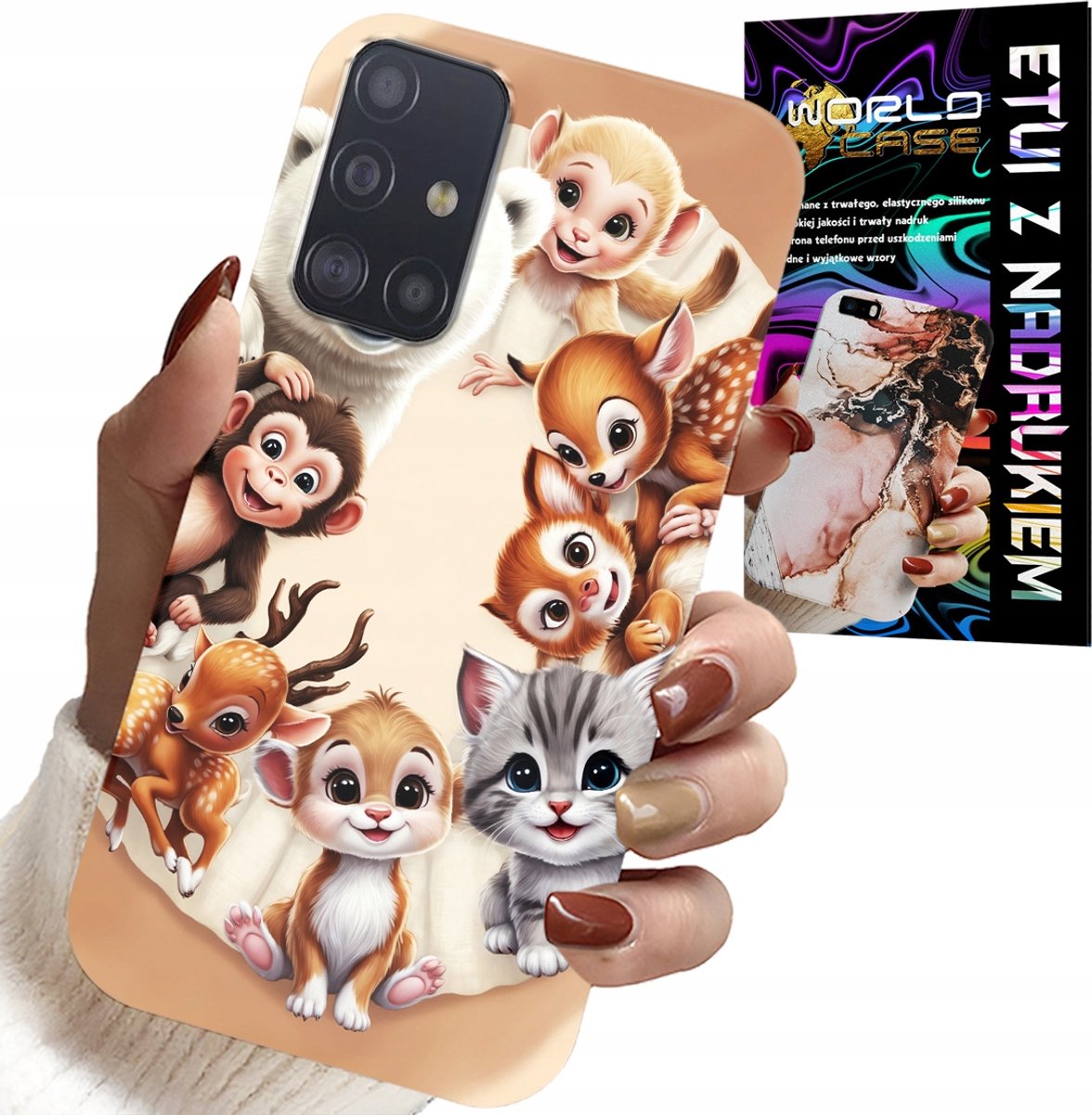HOESJE VOOR SAMSUNG GALAXY M31S - ACHTERKANT VOOR KINDEREN MET BOSDIERAFDRUK
